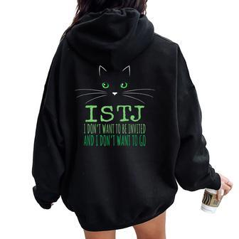 Sarcastic Introvert Cat Lover Snarky Cat Lady Meme Istj Women Oversized Hoodie Back Print | Mazezy