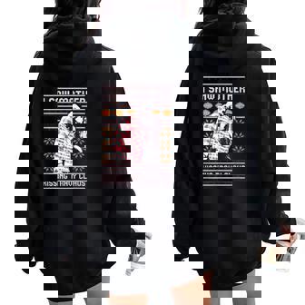 I Saw Mother Kissing Travy Claus Women Oversized Hoodie Back Print | Mazezy