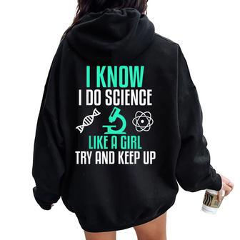 Science Stem Girl Biology Pharmacy Tech Women Oversized Hoodie Back Print | Mazezy