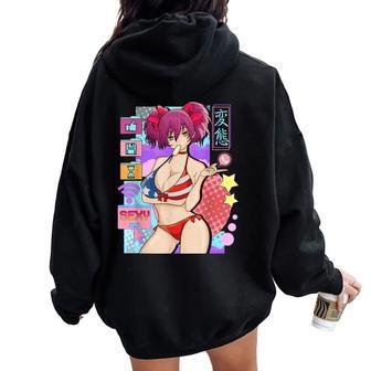 Sexy Anime Girl Waifu Japanese Cosplay Women Oversized Hoodie Back Print | Mazezy