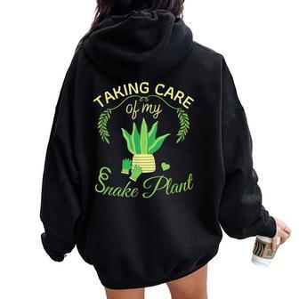 Snake Plant Mother In Law's Tongue For Plant Lovers Women Oversized Hoodie Back Print | Mazezy CA