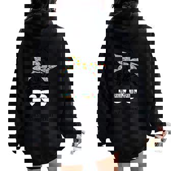 Social Studies Teacher Life Messy Bun Back To School 2021 Women Oversized Hoodie Back Print | Mazezy