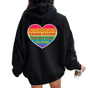 Special Education Teacher For Paraprofessional Paraeducator Women Oversized Hoodie Back Print | Mazezy