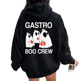 Spooky Gastro Boo Crew Halloween Costume Gi Nurse Women Oversized Hoodie Back Print - Monsterry