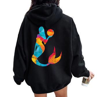 Sporty For Females And Daughters Who Love Water Polo Women Oversized Hoodie Back Print | Mazezy