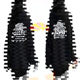 Sunsine And New York-Style Pizza Girls Vintage Women Oversized Hoodie Back Print | Mazezy