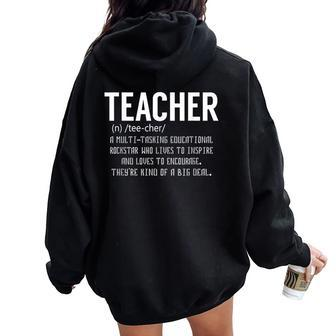 Teacher Definition Teacher Appreciation Women Oversized Hoodie Back Print | Mazezy