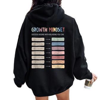 Teacher Growth Mindset Therapy Calming Women Oversized Hoodie Back Print | Mazezy