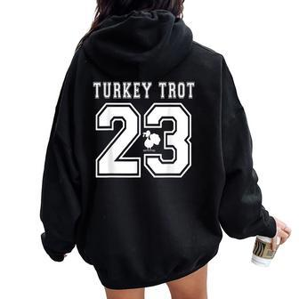 Thanksgiving Turkey Trot Costumes 2023 Fall Marathon Runner Women Oversized Hoodie Back Print - Seseable