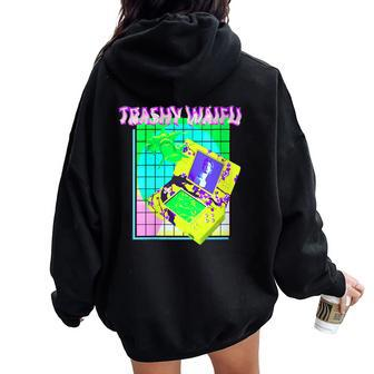 Trashy Waifu Bootleg Rap Vibes 90S Aesthetic Cloud Rap Women Oversized Hoodie Back Print | Mazezy