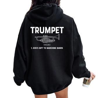 Trumpet Noun God's To Marching Band T Women Women Oversized Hoodie Back Print - Seseable