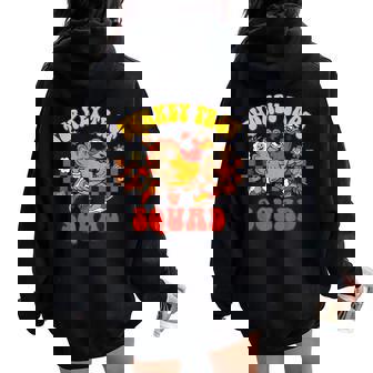 Turkey Trot Squad Thanksgiving Running Fall Turkey Women Oversized Hoodie Back Print - Thegiftio