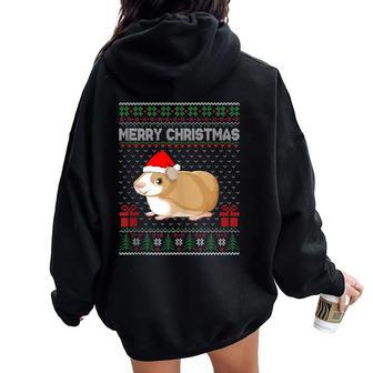 Ugly Christmas Sweater For Hamster Ugly Xmas Women Oversized Hoodie Back Print - Monsterry
