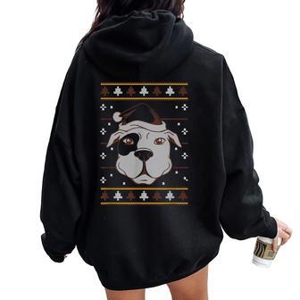 Ugly Christmas Sweater Happy Howlidays Dog Meme Women Oversized Hoodie Back Print - Monsterry DE