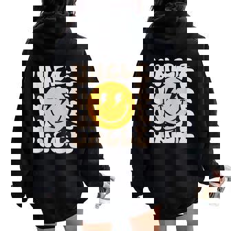 Uncle Groovy One Happy Dude Birthday Theme Family Matching Women Oversized Hoodie Back Print - Thegiftio UK