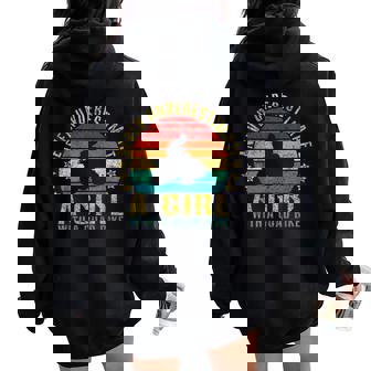 Never Underestimate A Girl With A Quad Bike Retro Women Oversized Hoodie Back Print - Thegiftio UK