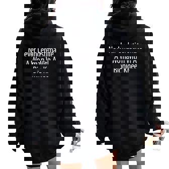 Never Underestimate A Woman With A Bionic Knee Women Oversized Hoodie Back Print | Mazezy