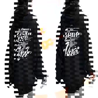Never Underestimate A Woman Who Plays Ukulele Uke Player Women Oversized Hoodie Back Print | Mazezy