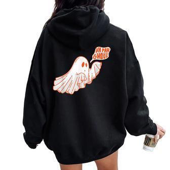 Va Fan Ghoul For Italian Halloween Ghost Women Oversized Hoodie Back Print - Monsterry AU