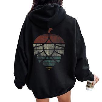 Vintage Hop Leaf Home Brewers & Lovers Of Hoppy Beer Women Oversized Hoodie Back Print - Seseable