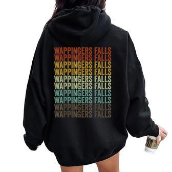 Wappingers Falls City Retro Women Oversized Hoodie Back Print | Mazezy