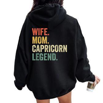Wife Mom Capricorn Legend Zodiac Astrology Mother Women Oversized Hoodie Back Print | Mazezy
