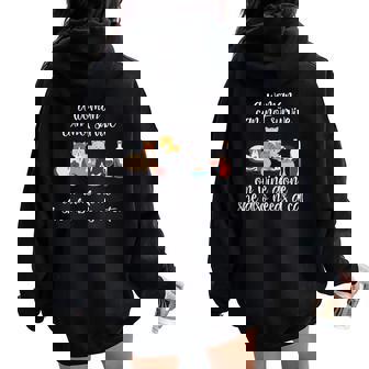 A Woman Cannot Survive On Wine Alone Cat Lover Wine Women Oversized Hoodie Back Print | Mazezy