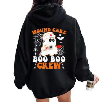 Wound Care Boo Boo Crew Nurse Ghost Halloween Women Oversized Hoodie Back Print - Monsterry UK