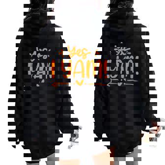 Yes I Yam She's My Sweet Potato Couple Matching Thanksgiving Women Oversized Hoodie Back Print - Thegiftio UK