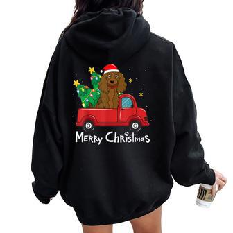 Boykin Spaniel Christmas Ornament Truck Tree Dog Mom Women Oversized Hoodie Back Print | Mazezy