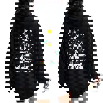 Cats Christmas Tree Cute Cat Lover Xmas Winter Girls Women Oversized Hoodie Back Print - Thegiftio