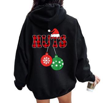 Chest Nuts Matching Chestnuts Christmas Couples Women Women Oversized Hoodie Back Print | Mazezy