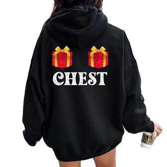 Chest Nuts Merry Christmas Party Holiday Women Oversized Hoodie Back Print - Monsterry