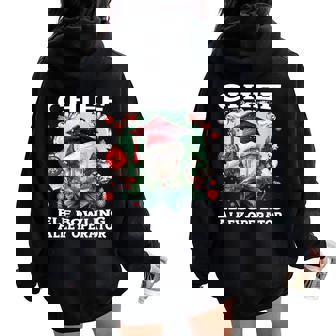 Chief Elf Bowling Alley Operator Christmas Bowling Women Oversized Hoodie Back Print | Mazezy