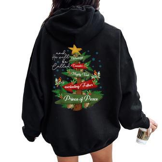 Christian Christmas He Will Be Called Wonderful Counselor Women Oversized Hoodie Back Print | Mazezy
