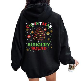 Christmas Surgery Squad Medical Surgical Nurse Rn Xmas Women Oversized Hoodie Back Print - Seseable