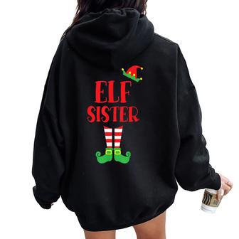 Elf Sister Christmas Season Brother Sister Women Oversized Hoodie Back Print | Mazezy