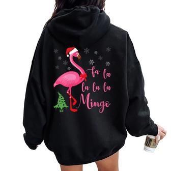 Flamingo Christmas Holiday Tropical Beach Party Women Oversized Hoodie Back Print - Monsterry CA