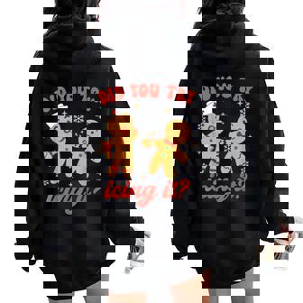 Icu Nurse Christmas Gingerbread Did You Try Icing It Women Oversized Hoodie Back Print | Mazezy