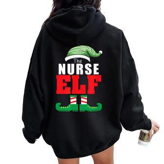 Nurse Elf Christmas Elves Holiday Party Women Oversized Hoodie Back Print - Monsterry