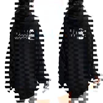 Heartbeat Nurse Snowman Nurse Christmas Women Oversized Hoodie Back Print | Mazezy