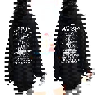 Just A Girl Who Loves Cows And Christmas Ugly Sweater Women Oversized Hoodie Back Print - Thegiftio