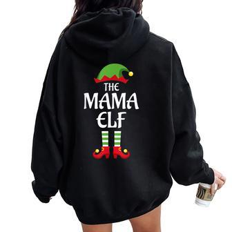 Mama Elf Family Matching Group Christmas Women Oversized Hoodie Back Print | Mazezy