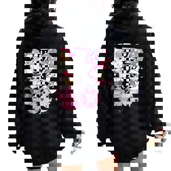 Pink Christmas Retro Santa Disco Snowman Groovy Xmas Women Oversized Hoodie Back Print - Thegiftio