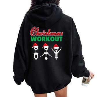 Xmas Workout Fun Drinking Wine Champagne Sport Fitness Hat Women Oversized Hoodie Back Print | Mazezy