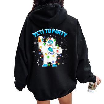 Yeti To Party Bigfoot Beer Drinking Xmas 2021 Women Oversized Hoodie Back Print - Thegiftio UK