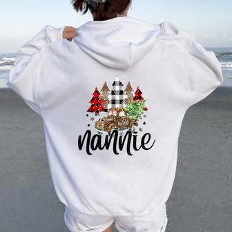 Blessed Nannie Christmas Truck Grandma Women Oversized Hoodie Back Print | Mazezy