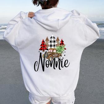 Blessed Nonnie Christmas Truck Grandma Women Oversized Hoodie Back Print | Mazezy