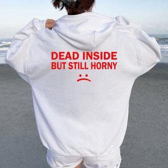 Couples Xmas Husband And Wife Dead Inside But Still Horny Women Oversized Hoodie Back Print | Mazezy CA