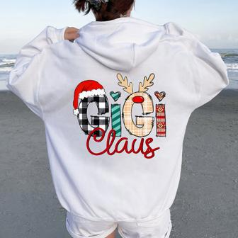 Gigi Claus Reindeer Christmas Women Oversized Hoodie Back Print - Seseable